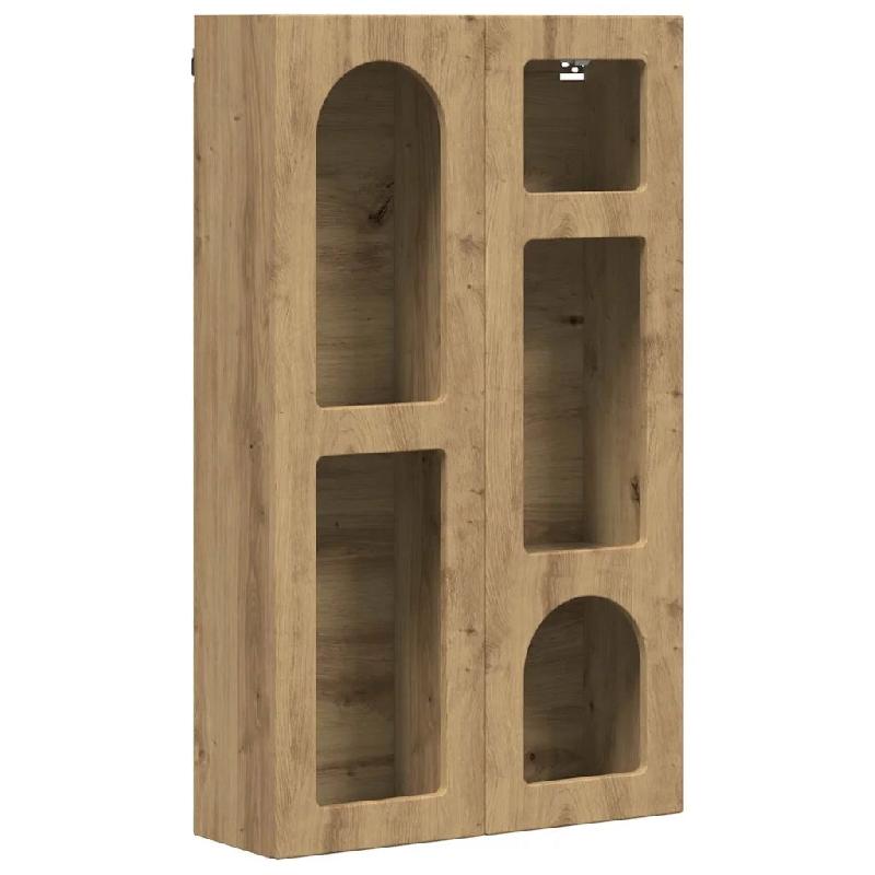 Helloshop26 - Armoire suspendue moderne avec étagères 59 x 20 x 100 cm pour rangement pratique en bois d'ingénierie chêne artisanal 02_0054799 - B_0