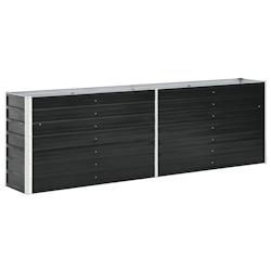 Helloshop26 - Jardinière lit surélevé plantes fleurs jardin acier galvanisé 240 cm anthracite 02_0001099 - 3000074581532_0