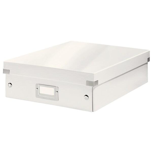 LEITZ Lot de 6 Boîte de rangement Click & Store Wow, moyen format avec compartiments, coloris blanc perlé - blanc 60580001_0
