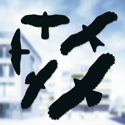 LOT DE 5 SILHOUETTES D'OISEAUX ANTI-COLLISION AUTOCOLLANTES SWISSINNO