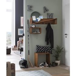 Möbilia Étagère murale en acacia | Forme cubique | L 44 x P 33 x H 44 cm | naturel - beige Bois massif 23020008_0