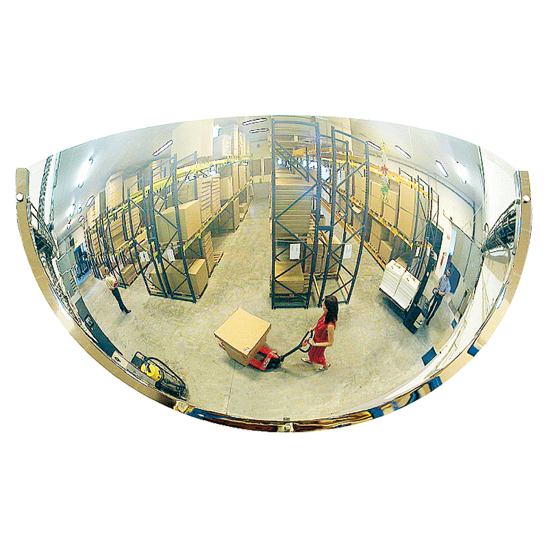 Miroir industrie et logistique – ¼ sphère verticale avec vision 180° et options Polymir ou PMMA_0