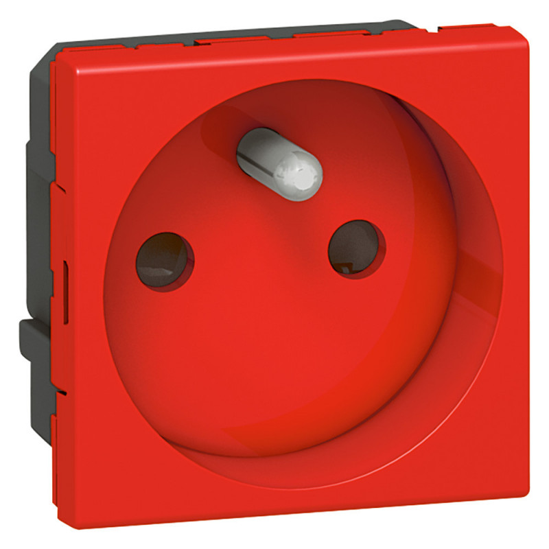 PRISE ÉLECTRIQUE MOSAIC 2P+T DROITE 2 MODULES (ROUGE) - LEGRAND