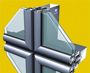 Profilés en aluminium pour mur-rideau - Élegance GF - Bouclier thermique et vitrage maintenu par parcloses extérieures_0