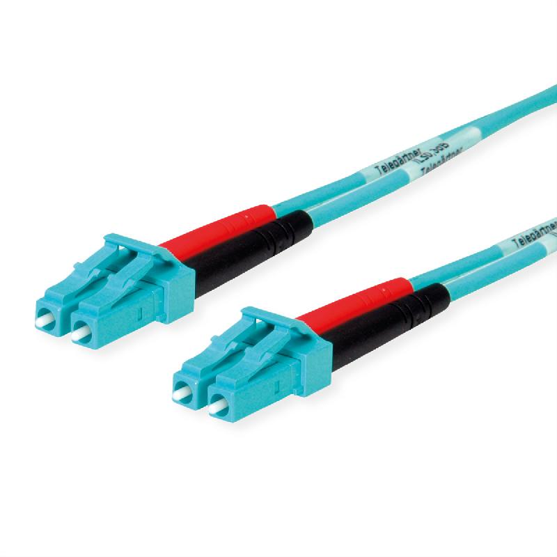 TELEGÄRTNER Panneau de brassage FO 2x G50/125 OM3 , 1x LC Duplex - 1x LC Duplex , turquoise, 3 m_0