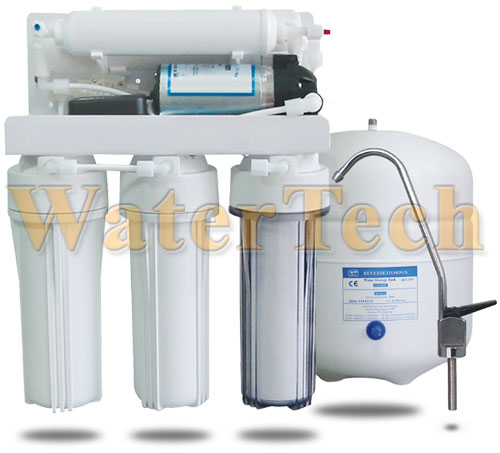 Traitement d'eau par osmose inverse domestique 100 GPD - Booster et perméate - WATERTECH_0