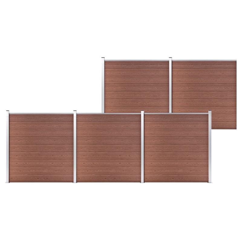 Vidaxl clôture de jardin wpc 872x186 cm marron 3053210_0