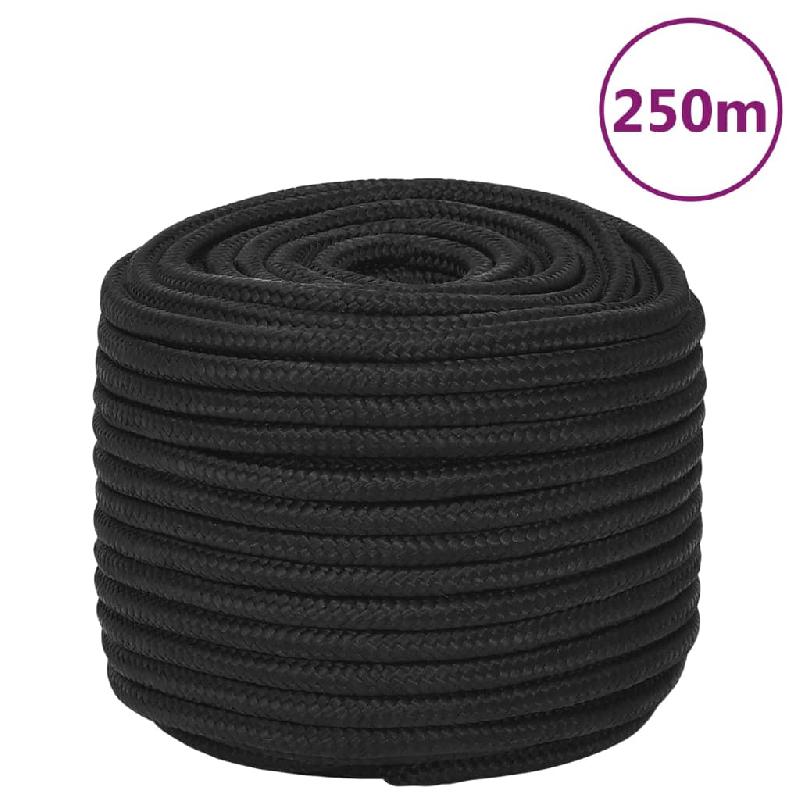 Vidaxl corde de bateau noir complet 14 mm 250 m polypropylène 152518_0