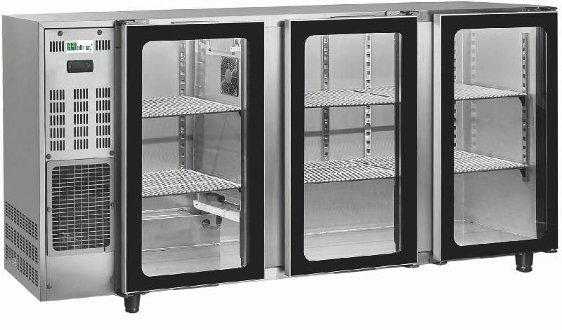 Arrière bar professionnel inox 3 portes vitrées battantes 466 l positive - FGB206PVI_0