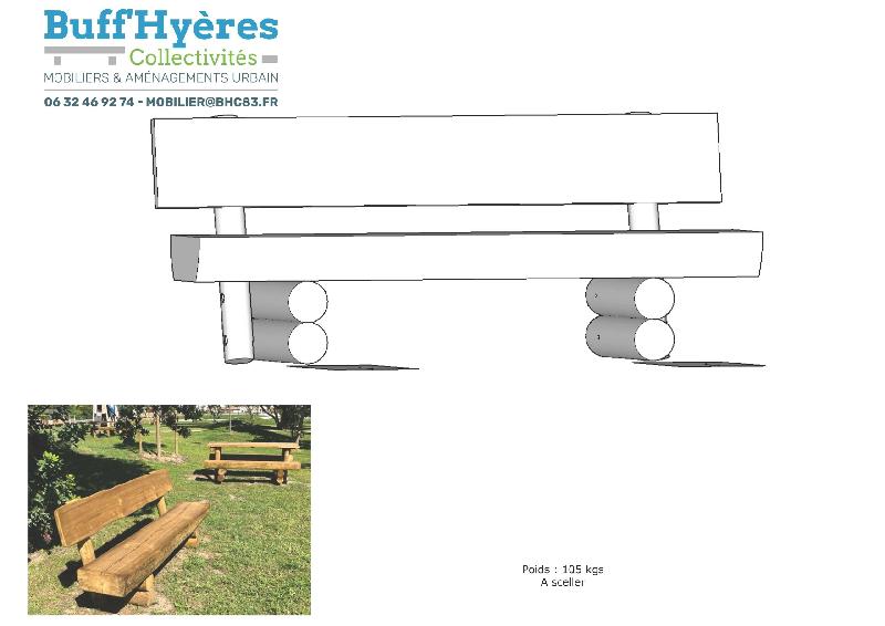 Banc Forestier avec dossier Made In Landes_0