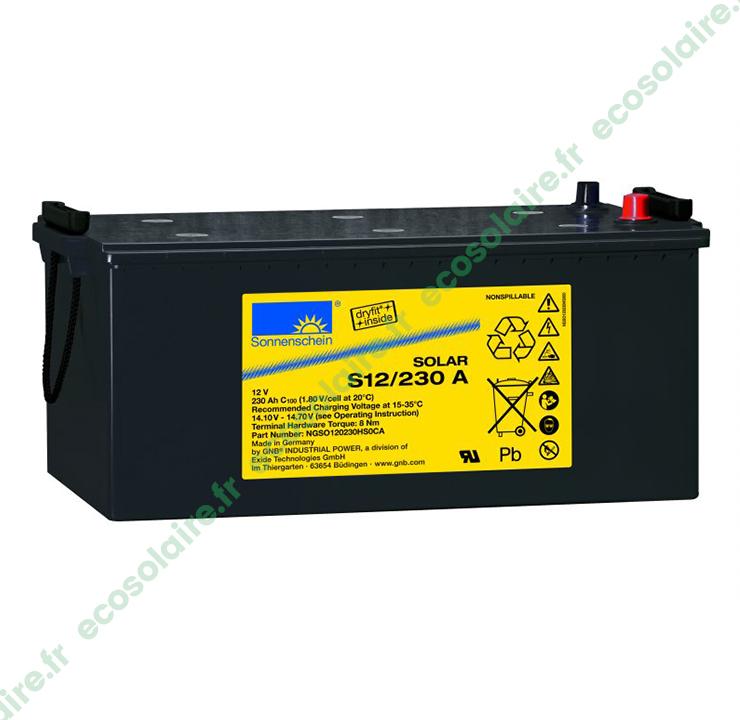 Batterie Sonnenschein Solar S12/230 - 230Ah 12V - Étanche au gel Dryfit - EXIDE Technologies_0