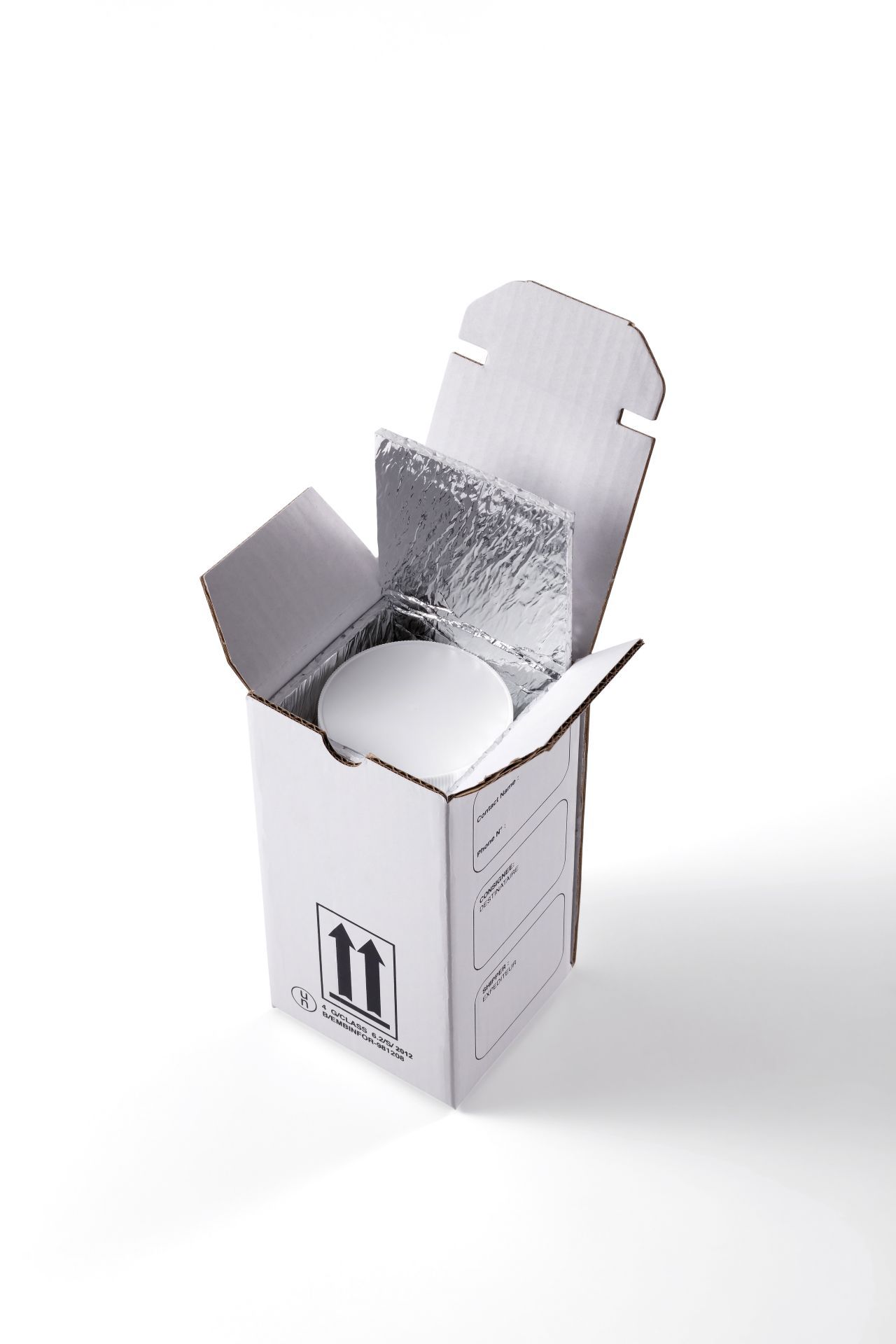 Boîte de transport à rabats - KIT 650 ML standard UN 2814 - Protection thermique aluminisée_0
