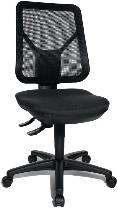 Chaise de bureau pivotante TOPSTAR - Appui-lombaires intégré, sans accoudoirs, noir, hauteur 430-510 mm, charge 110 kg_0