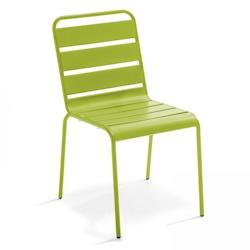 Oviala Business Chaise en métal vert - vert acier 106473_0