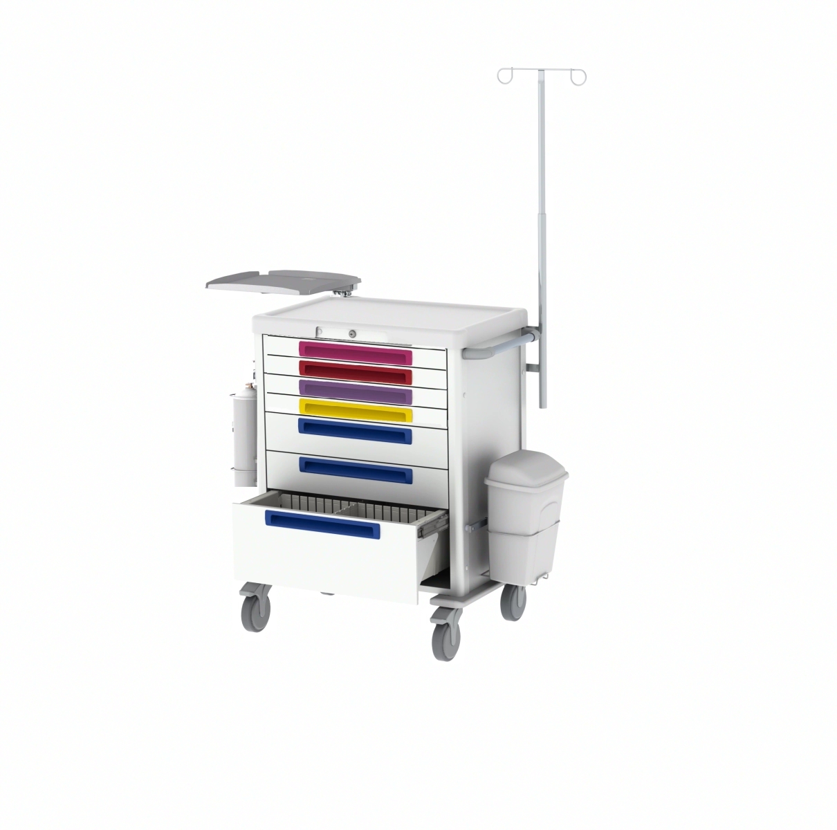 Chariot d'urgence et de réanimation modulable JETCART - Matériaux durables, tiroirs modulables et roulettes robustes_0