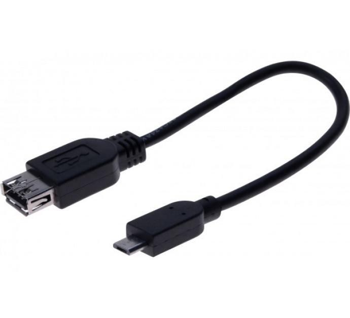 Cordon OTG USB 2.0 Micro B / Type A (Mâle-Femelle) Noir - 0,21m - 532416_0