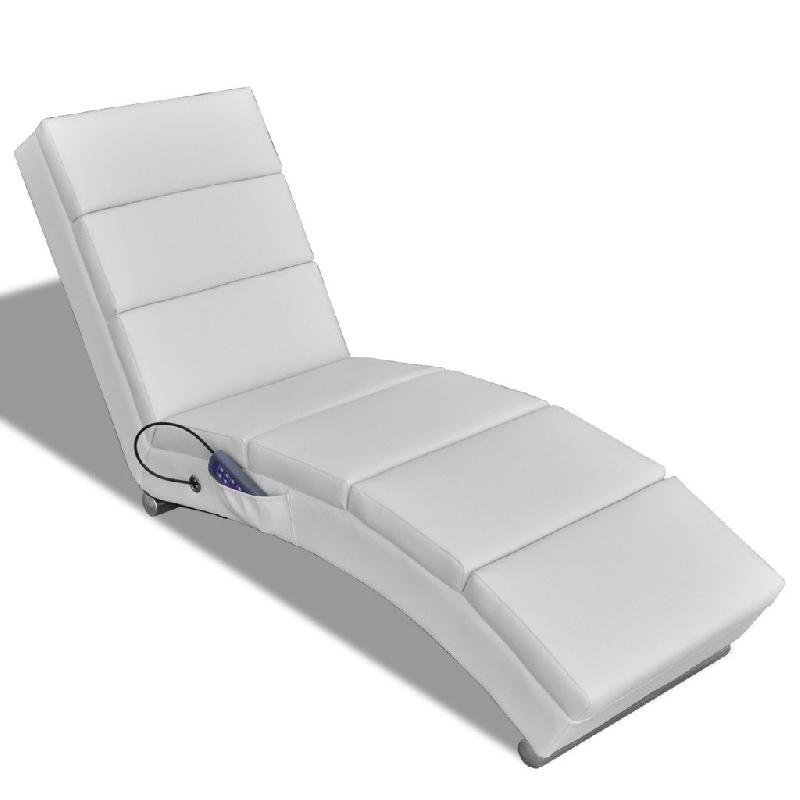 Fauteuil de massage - Chaise relaxation électrique blanche 1702014 avec 5 modes, 8 points de massage et fonction chauffante_0