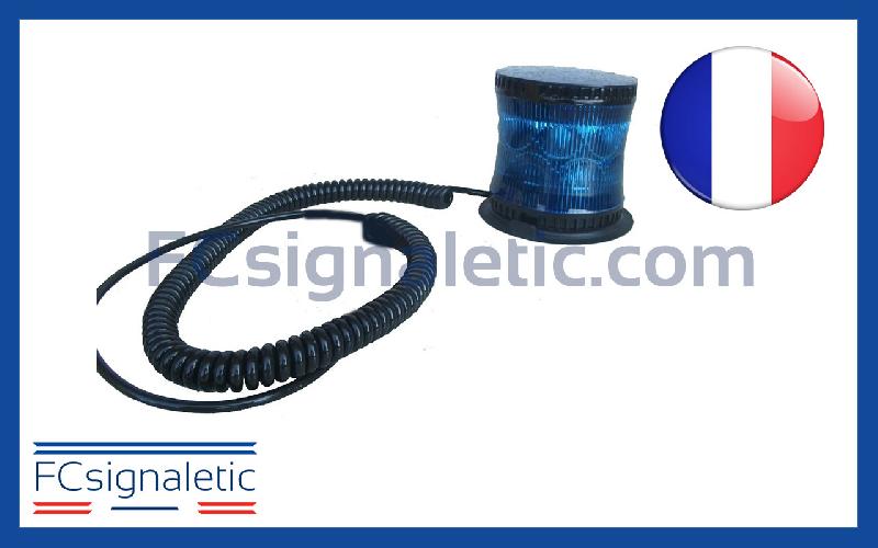 Gyrophare Gyroled bleu embase magnétique prise jack classe 2 rotatif STANDBY MERCURA 23525-00_0