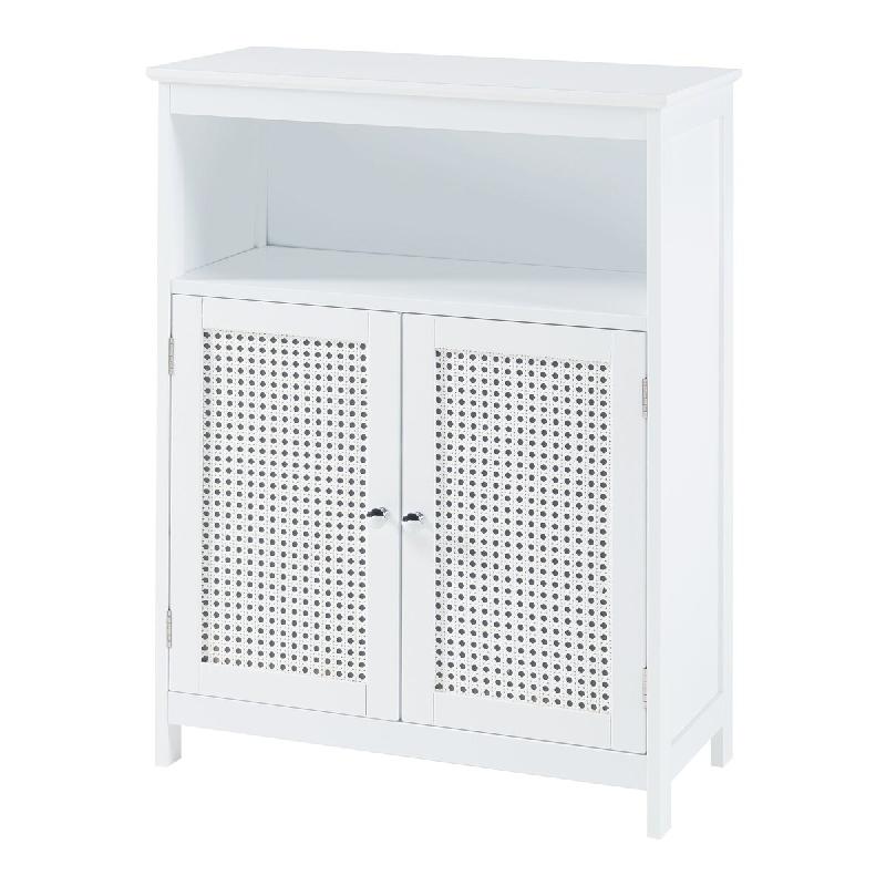 Helloshop26 - Armoire étagère meuble de rangement 80 x 60 x 28 cm basse meuble de rangement de salle de bain avec 2 portes MDF PVC 03_0008861 - 3000_0