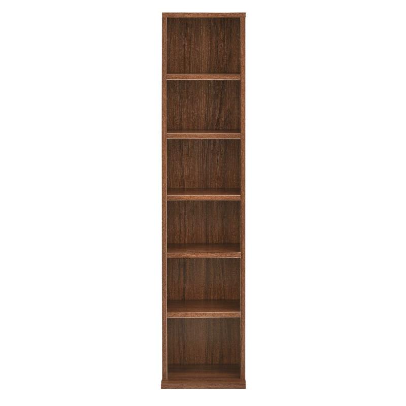 Helloshop26 - Étagère CD tour CD / DVD Rangement stockage 6 surfaces de stockage 90 x 20 x 20 cm MDF mélaminé effet noyer 03_0001678 - 3000219799785_0