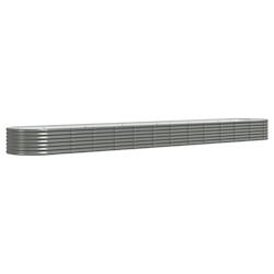Helloshop26 - Jardinière bac lit surélevé plantes fleurs terrasse jardin de jardin acier enduit de poudre 512 x 80 x 36 cm gris 02_0039668 - 300021_0