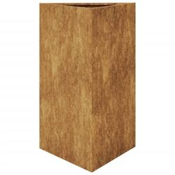 Helloshop26 - Jardinière bac lit surélevé plantes fleurs terrasse jardin triangulaire 50 x 43 x 75 cm acier corten marron 02_0038817 - 3000217923816_0