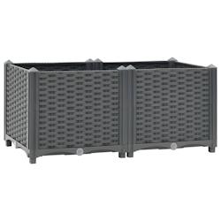 Helloshop26 - Jardinière lit surélevé plantes fleurs jardin 80 x 40 x 38 cm polypropylène gris foncé 02_0000945 - 3000072801533_0