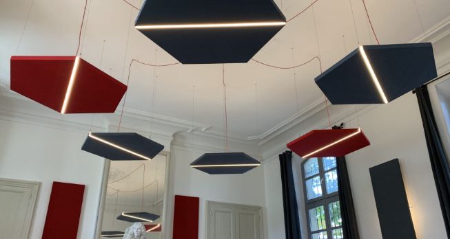 Luceo - Absorbeur de bruit Lina avec rails aluminium LED - Panneaux acoustiques lumineux_0