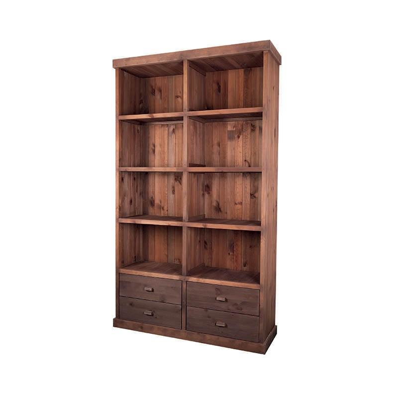 Meuble Présentoir pin 8 cases 4 tiroirs Madera - GRIS_0