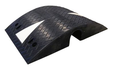 Passe-câble pour véhicules jusqu'à 50 tonnes - PV 120-1 - élastomère noir, surface striée, réflecteurs et triangles réfléchissants_0
