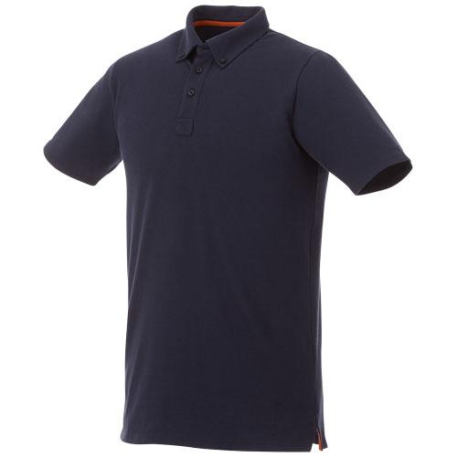 Polo boutonné manches courtes homme Atkinson 38104491 - tissu extensible et double piqué 95% coton 200 g/m²_0