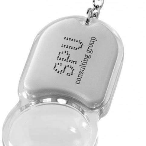 Porte-clé torche et loupe Zoomy à personnaliser - marquage logo 1 à 4 couleurs - lampe torche et loupe pratique_0