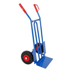 PROREGAL Diable pliable RHINO XL, HxLxP 104x50x60cm, Capacité de charge 250 kg, Bleu, Roues pneumatiques, Chariot de transport, diable d'escalier - b_0