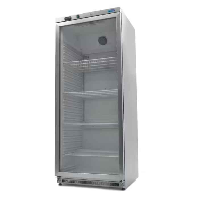 Réfrigérateur - 600 L - acier inoxydable - avec porte en verre- MAXIMA_0