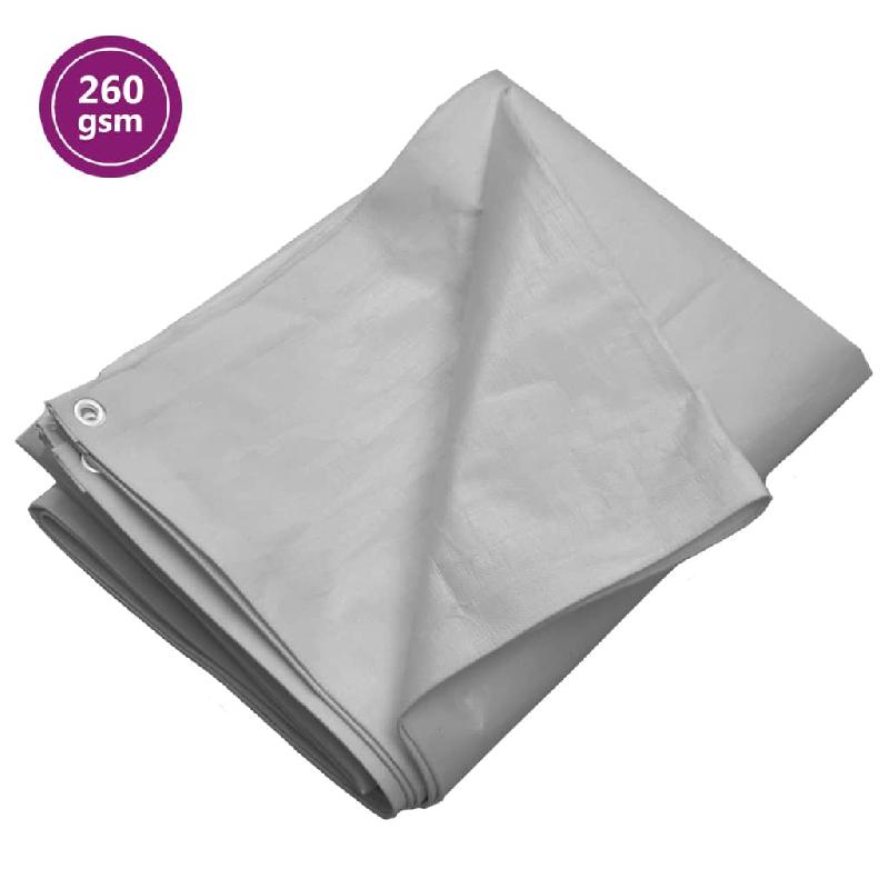 Vidaxl bâche 260 g/m² 3x5 m gris pehd 151500_0