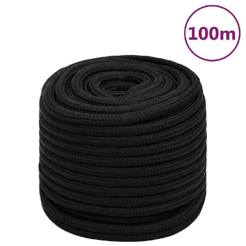 Vidaxl corde de travail noir 18 mm 100 m polyester 152839_0