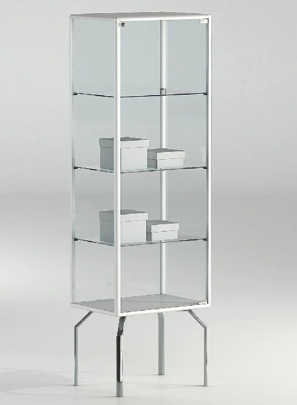 Vitrine contemporaine sur pieds 51-17pva - blanc poli_0