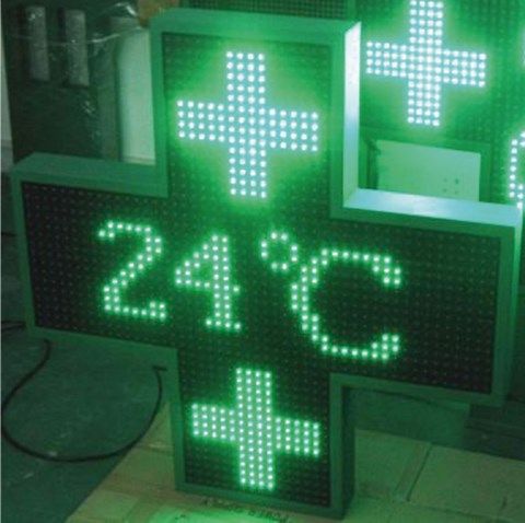 2-016 - Enseigne pharmacie LED - Le Coq - Dimensions 1000 x 1000 mm - Animations pré-programmées - Couleurs rouge/vert/bleu_0