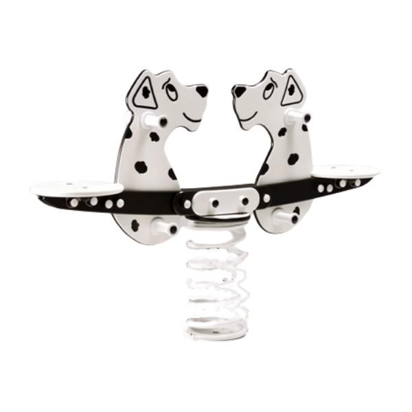 Jeu sur ressort bascule dalmatien - 2 à 12 ans - Norme EN 1176 - Structure en polyéthylène_0