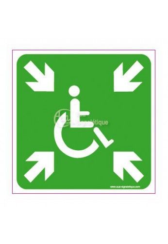 3040-ca-v-130x130 - Panneau de signalisation sécurité travail - Point de Rassemblement Handicapé - Aua Signalétique - 130x130 mm_0