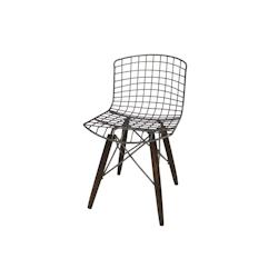 Chaise en métal et bois assise grillagée Antic Line Créations - noir métal CD787_0