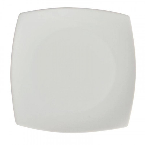 ASSIETTES CARRÉES ARRONDIES EN PORCELAINE OLYMPIA 185 MM - LOT DE 12