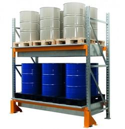 Bac de rétention pour rack à palette - galvanisé avec caillebotis - lisses de 3600 mm ou 2700 mm - Fabrication Française_0