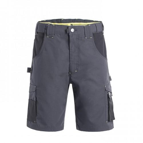BERMUDA DE TRAVAIL MULTIPOCHES HUGHES GRIS/NOIR T.50 NORTH WAYS