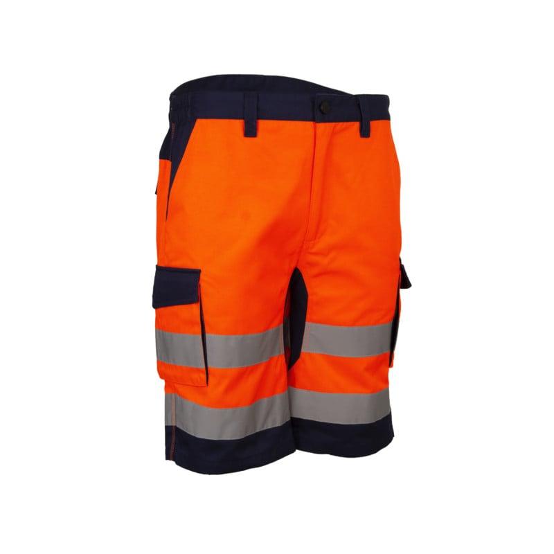Bermuda de travail - HIBANA - 60% CO/40% PES 270g/m2 + Stretch - Orange HV/Marine - COVERGUARD | 5HBS170_0