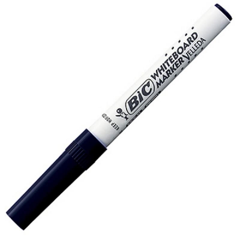 BIC MARQUEUR POUR TABLEAU BLANC VELLEDA® 1741 NOIR POINTE OGIVE MOYENNE EN PAQUET DE 12 (PRIX À L'UNITÉ)