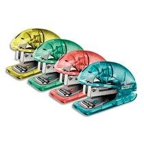 BLISTER MINI AGRAFEUSE COLOR ICE 10 FEUILLES COLORIS ASSORTIS : JAUNE, ABRICOT, VERT, BLEU. - LOT DE 20