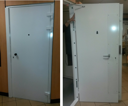 Bloc-porte blindé en acier OBS3+ - Résistance à l'effraction CR3, serrure électromécanique, adapté aux environnements intérieurs à risque modéré_0
