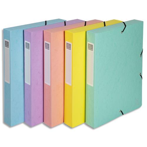 BOÎTE DE CLASSEMENT EXACOMPTA EXABOX - DOS 40 MM - CARTE LUSTREE AQUAREL - A4 - LOT DE 8