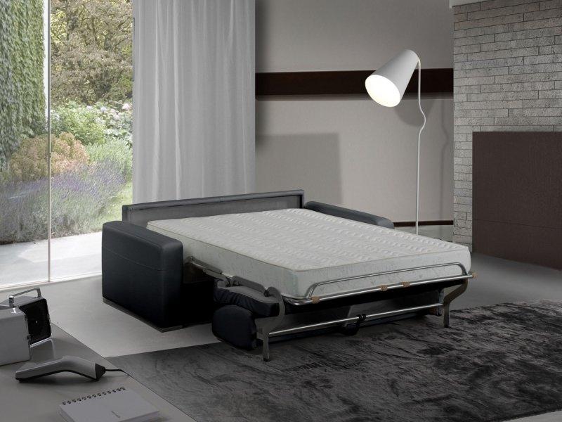 CANAPÉ LIT 3 PLACES MASTER CONVERTIBLE EXPRESS 140 CM POLYURÉTHANE NOIR MATELAS 18 CM INCLUS_0